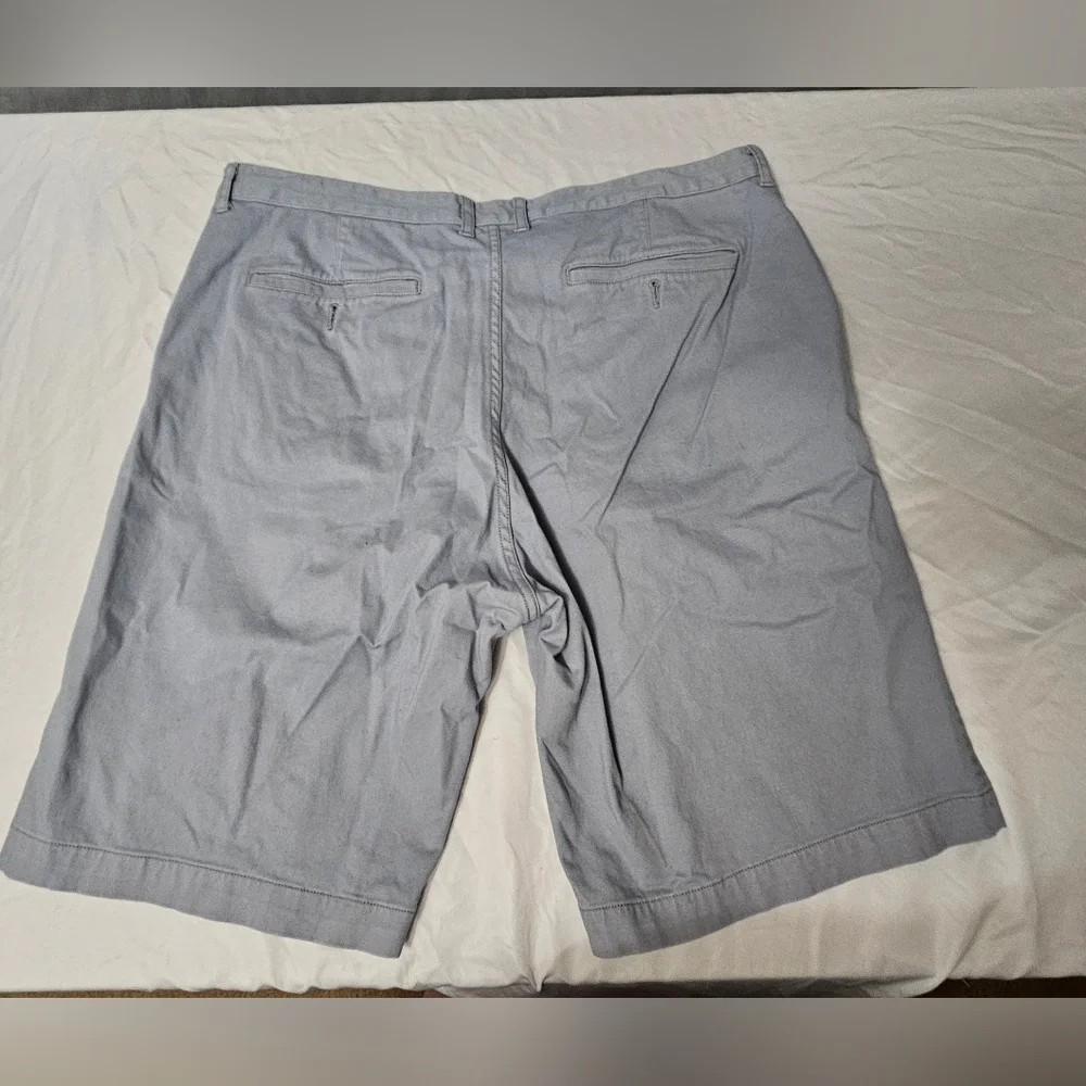 JACHS dove Gray Slight Stretch Mens Cotton Bermuda Chino Shorts 36! 10 In Inseam